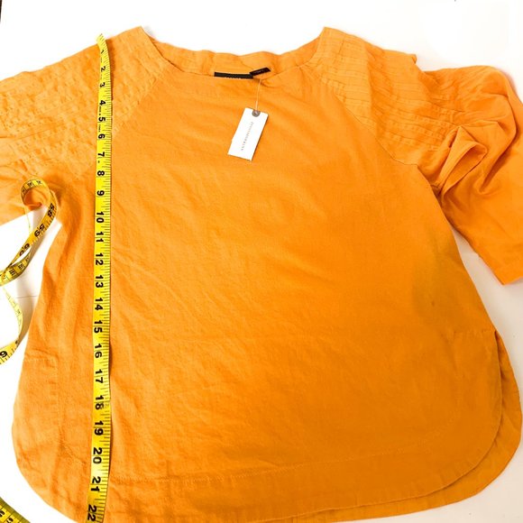 NWOT anthropologie charlotte pintucked top in honey yellow - Picture 4 of 6